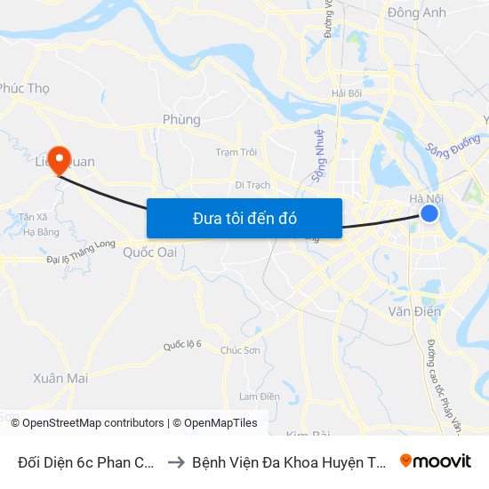 Đối Diện 6c Phan Chu Trinh to Bệnh Viện Đa Khoa Huyện Thạch Thất map