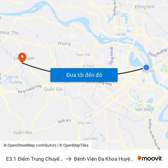 E3.1 Điểm Trung Chuyển Long Biên to Bệnh Viện Đa Khoa Huyện Thạch Thất map