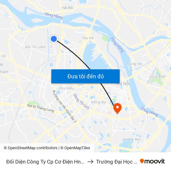 Đối Diện Công Ty Cp Cơ Điện Hn- Đường Đức Thắng to Trường Đại Học Mở Hà Nội map