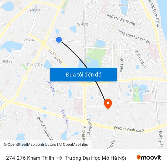 274-276 Khâm Thiên to Trường Đại Học Mở Hà Nội map