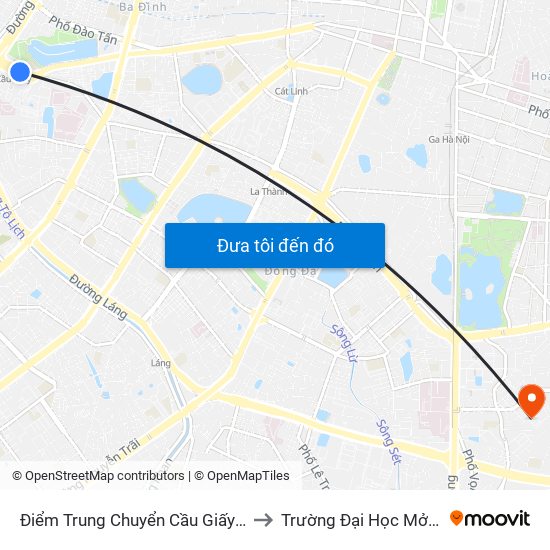 Điểm Trung Chuyển Cầu Giấy - Gtvt 02 to Trường Đại Học Mở Hà Nội map