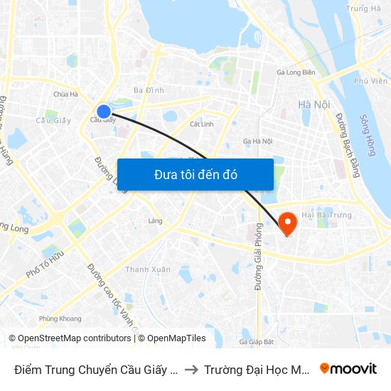 Điểm Trung Chuyển Cầu Giấy - Thủ Lệ 02 to Trường Đại Học Mở Hà Nội map