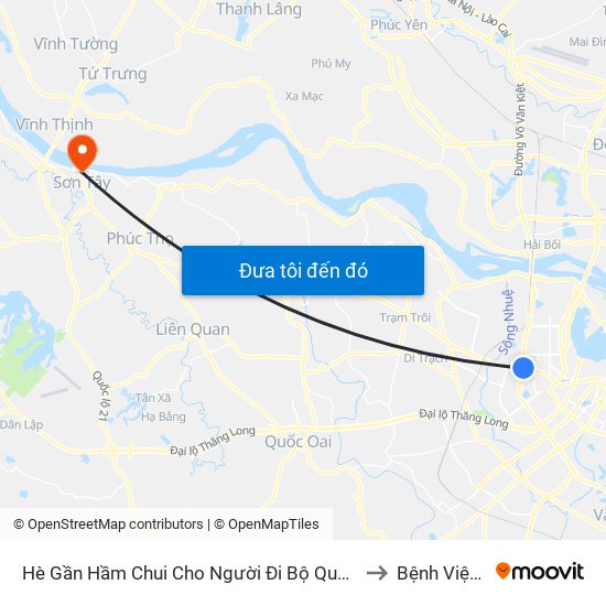 2b Phạm Văn Đồng to Bệnh Viện Đa Khoa Sơn Tây map