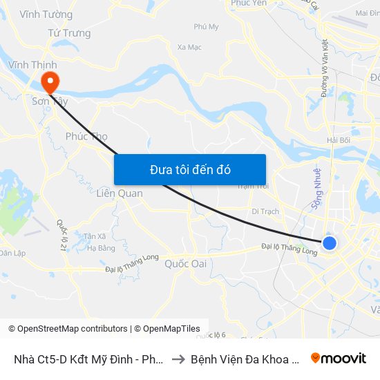 Nhà Ct5-D Kđt Mỹ Đình - Phạm Hùng to Bệnh Viện Đa Khoa Sơn Tây map