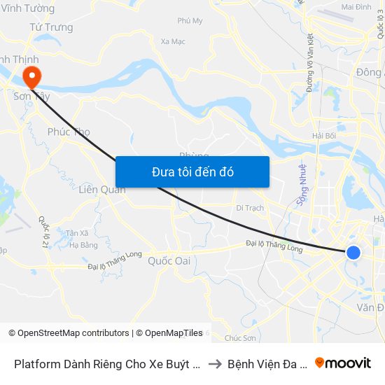 Platform Dành Riêng Cho Xe Buýt Trước Nhà 604 Trường Chinh to Bệnh Viện Đa Khoa Sơn Tây map