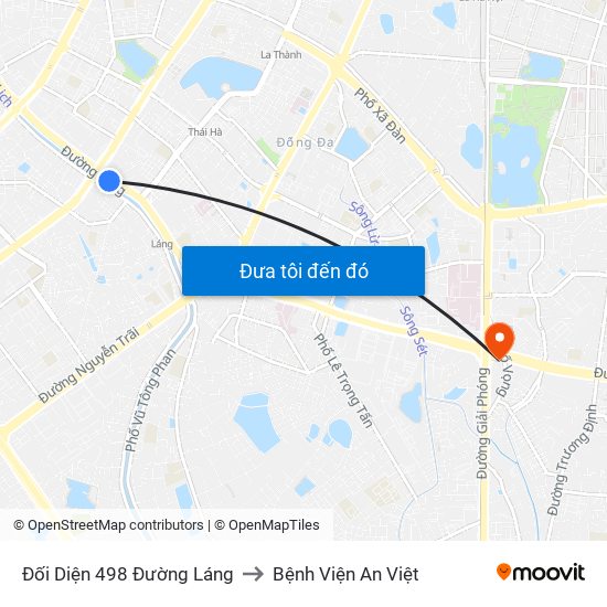 Đối Diện 498 Đường Láng to Bệnh Viện An Việt map