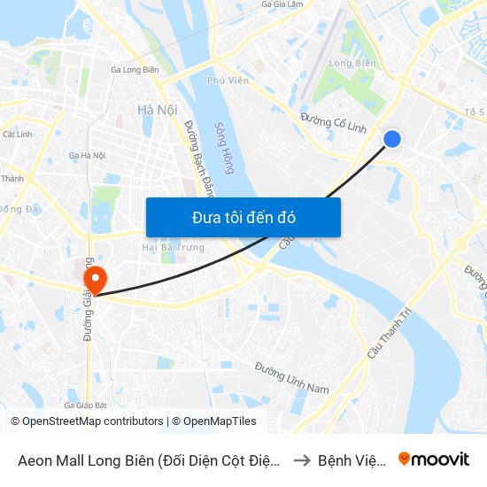 Aeon Mall Long Biên (Đối Diện Cột Điện T4a/2a-B Đường Cổ Linh) to Bệnh Viện An Việt map