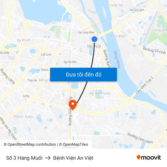 Số 3 Hàng Muối to Bệnh Viện An Việt map