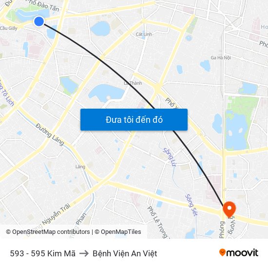 593 - 595 Kim Mã to Bệnh Viện An Việt map