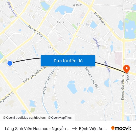 Làng Sinh Viên Hacinco - Nguyễn Tuân to Bệnh Viện An Việt map