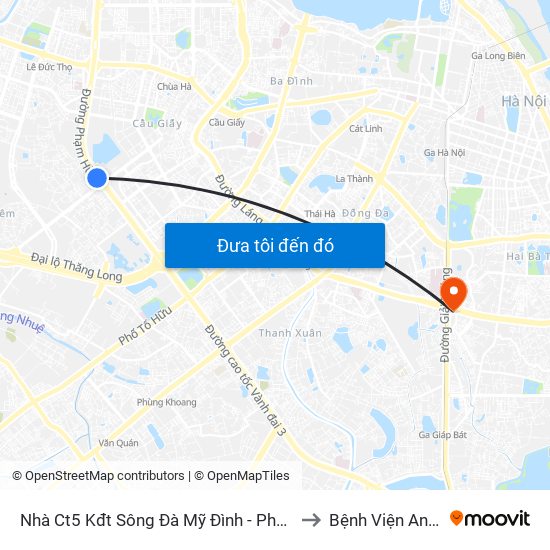Nhà Ct5 Kđt Sông Đà Mỹ Đình - Phạm Hùng to Bệnh Viện An Việt map