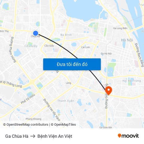 Ga Chùa Hà to Bệnh Viện An Việt map