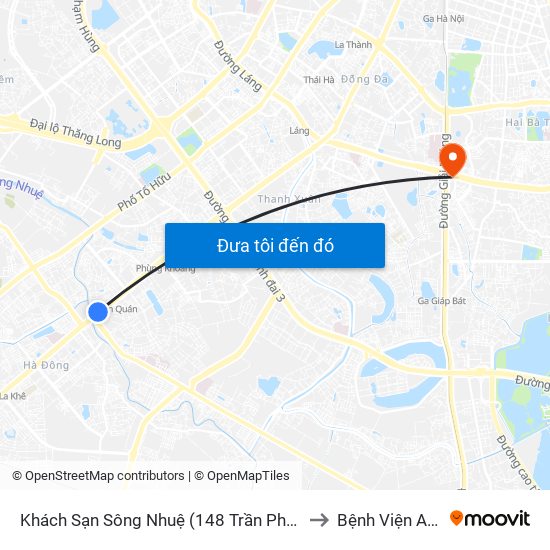 Khách Sạn Sông Nhuệ (148 Trần Phú- Hà Đông) to Bệnh Viện An Việt map