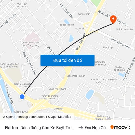 Flatfom Dành Riêng Cho Xe Buýt Trước Nhà 45 Đường Láng to Đại Học Công Đoàn map