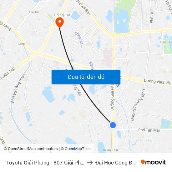 Toyota Giải Phóng - 807 Giải Phóng to Đại Học Công Đoàn map