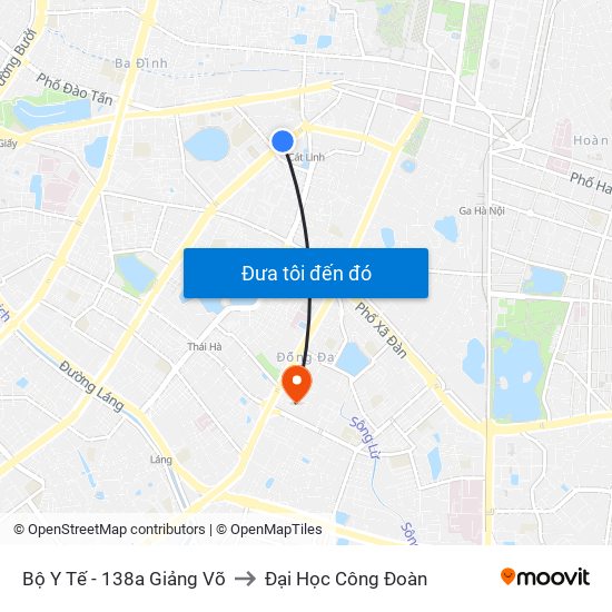 Bộ Y Tế - 138a Giảng Võ to Đại Học Công Đoàn map