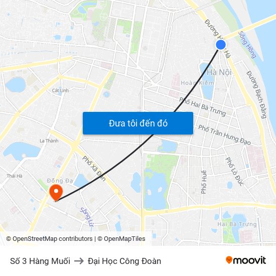 Số 3 Hàng Muối to Đại Học Công Đoàn map