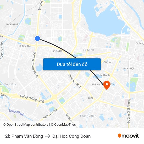 2b Phạm Văn Đồng to Đại Học Công Đoàn map