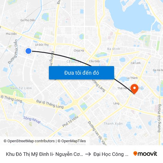 Khu Đô Thị Mỹ Đình Ii- Nguyễn Cơ Thạch to Đại Học Công Đoàn map