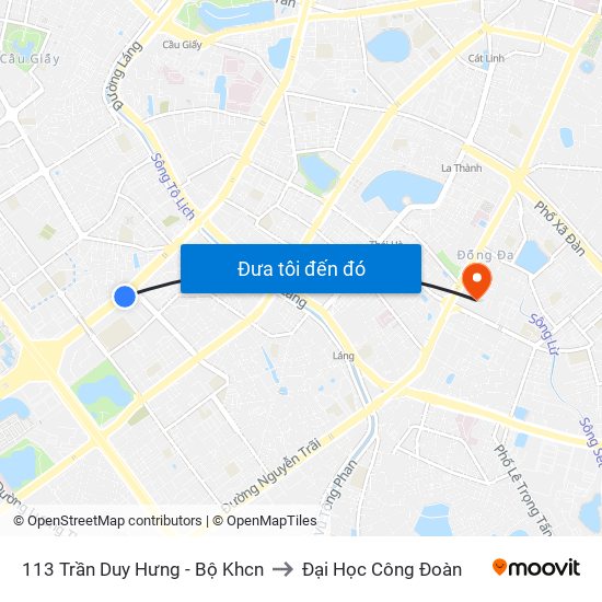 113 Trần Duy Hưng - Bộ Khcn to Đại Học Công Đoàn map