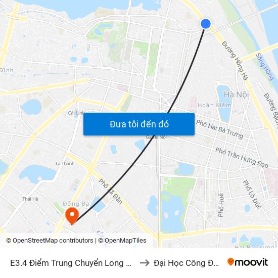 E3.4 Điểm Trung Chuyển Long Biên to Đại Học Công Đoàn map