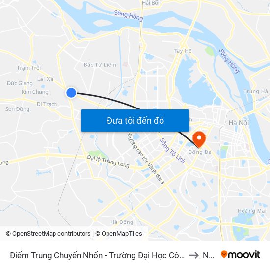 Điểm Trung Chuyển Nhổn - Trường Đại Học Công Nghiệp Hà Nội - Đường 32 to Nhà D map