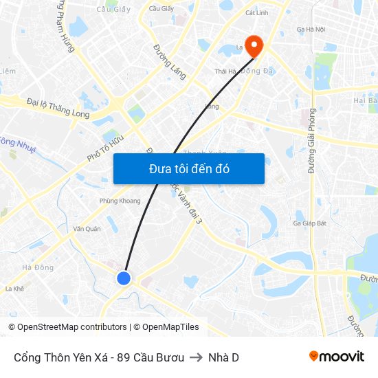 Cổng Thôn Yên Xá - 89 Cầu Bươu to Nhà D map