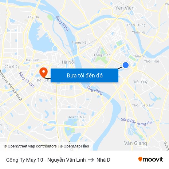 Công Ty May 10 - Nguyễn Văn Linh to Nhà D map