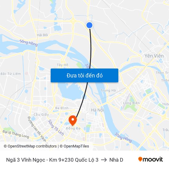 Ngã 3 Vĩnh Ngọc - Km 9+230 Quốc Lộ 3 to Nhà D map