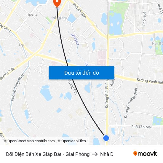 Đối Diện Bến Xe Giáp Bát - Giải Phóng to Nhà D map