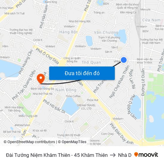 Đài Tưởng Niệm Khâm Thiên - 45 Khâm Thiên to Nhà D map