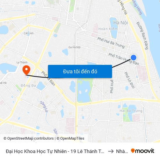 Đại Học Khoa Học Tự Nhiên - 19 Lê Thánh Tông to Nhà D map