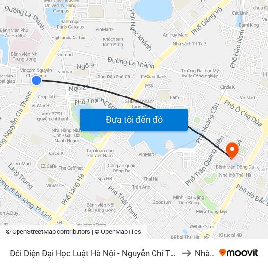Đối Diện Đại Học Luật Hà Nội - Nguyễn Chí Thanh to Nhà D map