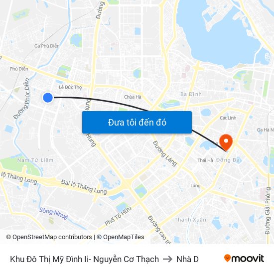 Khu Đô Thị Mỹ Đình Ii- Nguyễn Cơ Thạch to Nhà D map