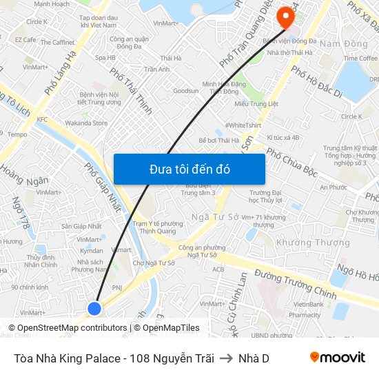 Tòa Nhà King Palace - 108 Nguyễn Trãi to Nhà D map