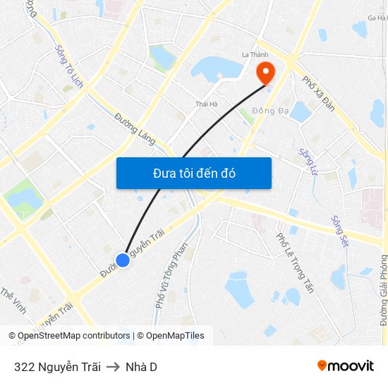 322 Nguyễn Trãi to Nhà D map