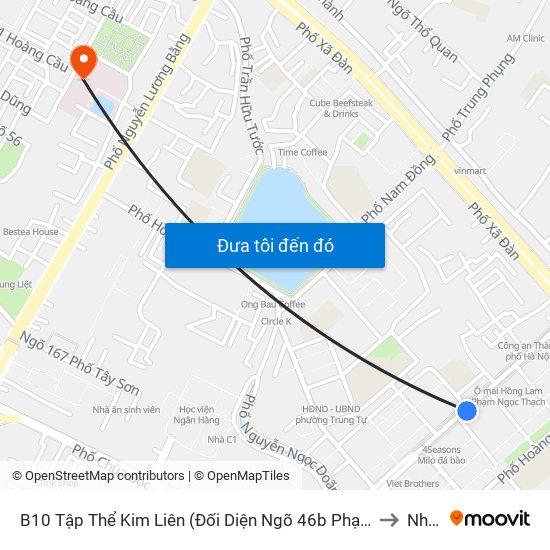 B10 Tập Thể Kim Liên (Đối Diện Ngõ 46b Phạm Ngọc Thạch) to Nhà D map