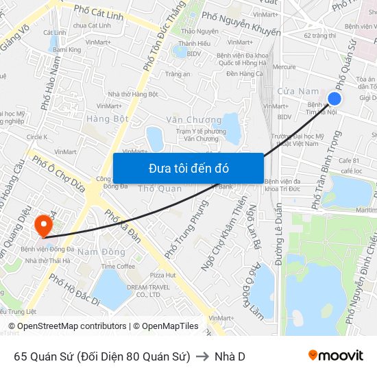 65 Quán Sứ (Đối Diện 80 Quán Sứ) to Nhà D map