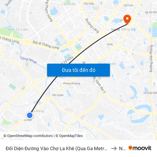 Đối Diện Đường Vào Chợ La Khê (Qua Ga Metro La Khê) - 405 Quang Trung (Hà Đông) to Nhà D map