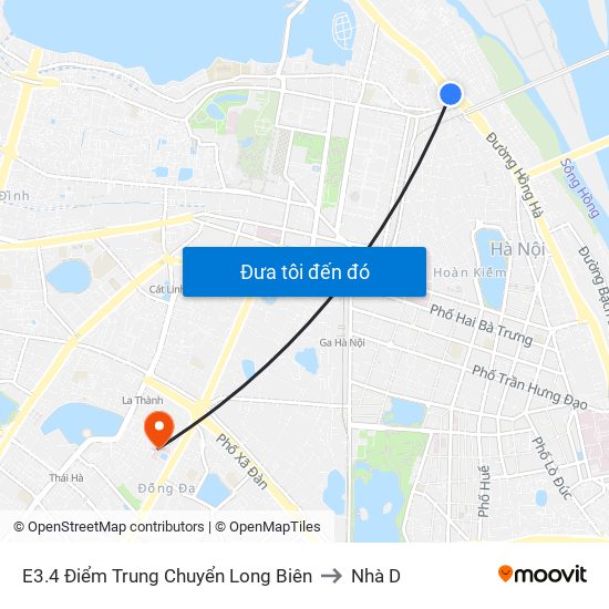 E3.4 Điểm Trung Chuyển Long Biên to Nhà D map