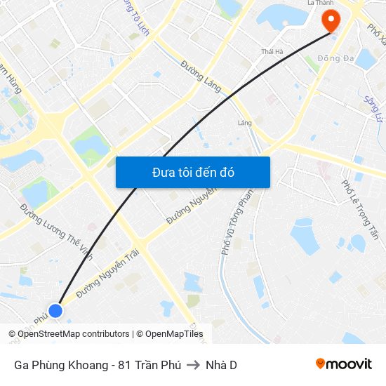 Ga Phùng Khoang - 81 Trần Phú to Nhà D map