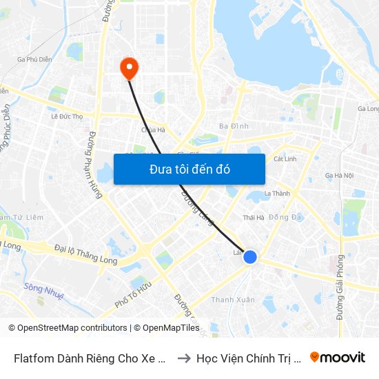 Flatfom Dành Riêng Cho Xe Buýt Trước Nhà 45 Đường Láng to Học Viện Chính Trị Quốc Gia Hồ Chí Minh map