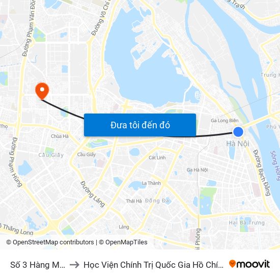 Số 3 Hàng Muối to Học Viện Chính Trị Quốc Gia Hồ Chí Minh map