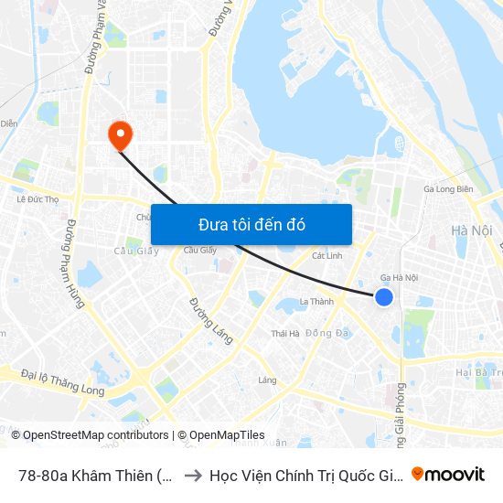 44-46 Khâm Thiên to Học Viện Chính Trị Quốc Gia Hồ Chí Minh map