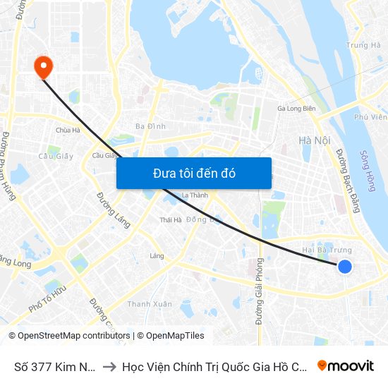 Số 377 Kim Ngưu to Học Viện Chính Trị Quốc Gia Hồ Chí Minh map