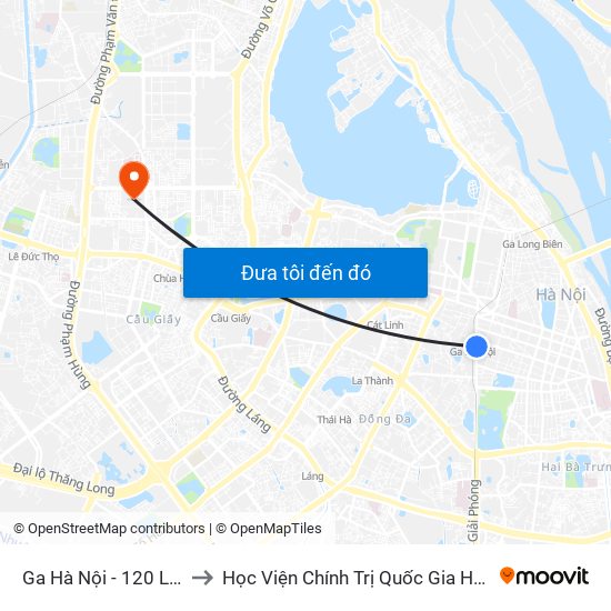 Ga Hà Nội - 120 Lê Duẩn to Học Viện Chính Trị Quốc Gia Hồ Chí Minh map