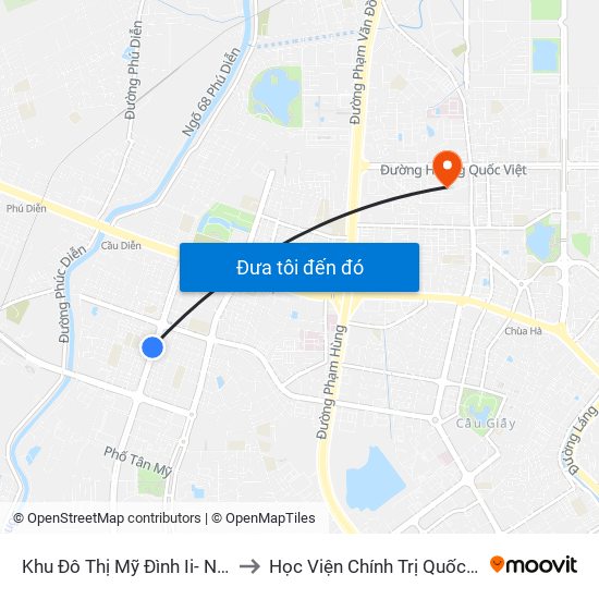 Khu Đô Thị Mỹ Đình Ii- Nguyễn Cơ Thạch to Học Viện Chính Trị Quốc Gia Hồ Chí Minh map