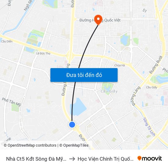 Nhà Ct5 Kđt Sông Đà Mỹ Đình - Phạm Hùng to Học Viện Chính Trị Quốc Gia Hồ Chí Minh map