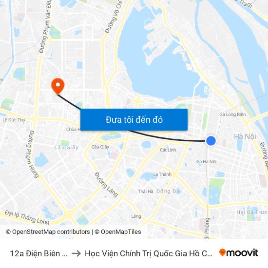 12a Điện Biên Phủ to Học Viện Chính Trị Quốc Gia Hồ Chí Minh map