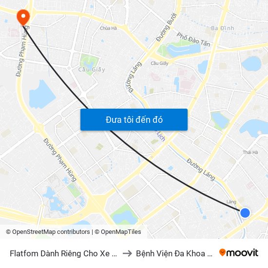 Flatfom Dành Riêng Cho Xe Buýt Trước Nhà 45 Đường Láng to Bệnh Viện Đa Khoa Y Học Cổ Truyền Hà Nội map